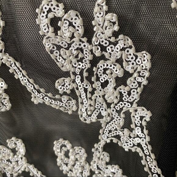 Endless Rose Sheer Beaded Short Sleeve Blouse - Picture 3 of 7